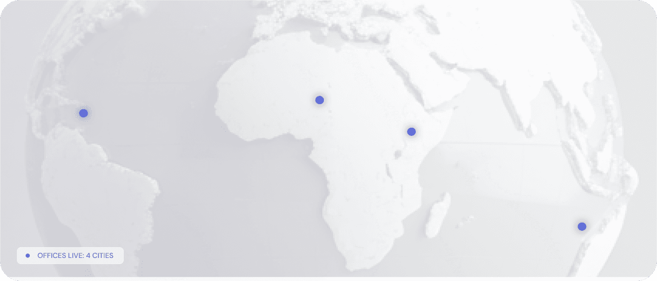 World map showing office locations